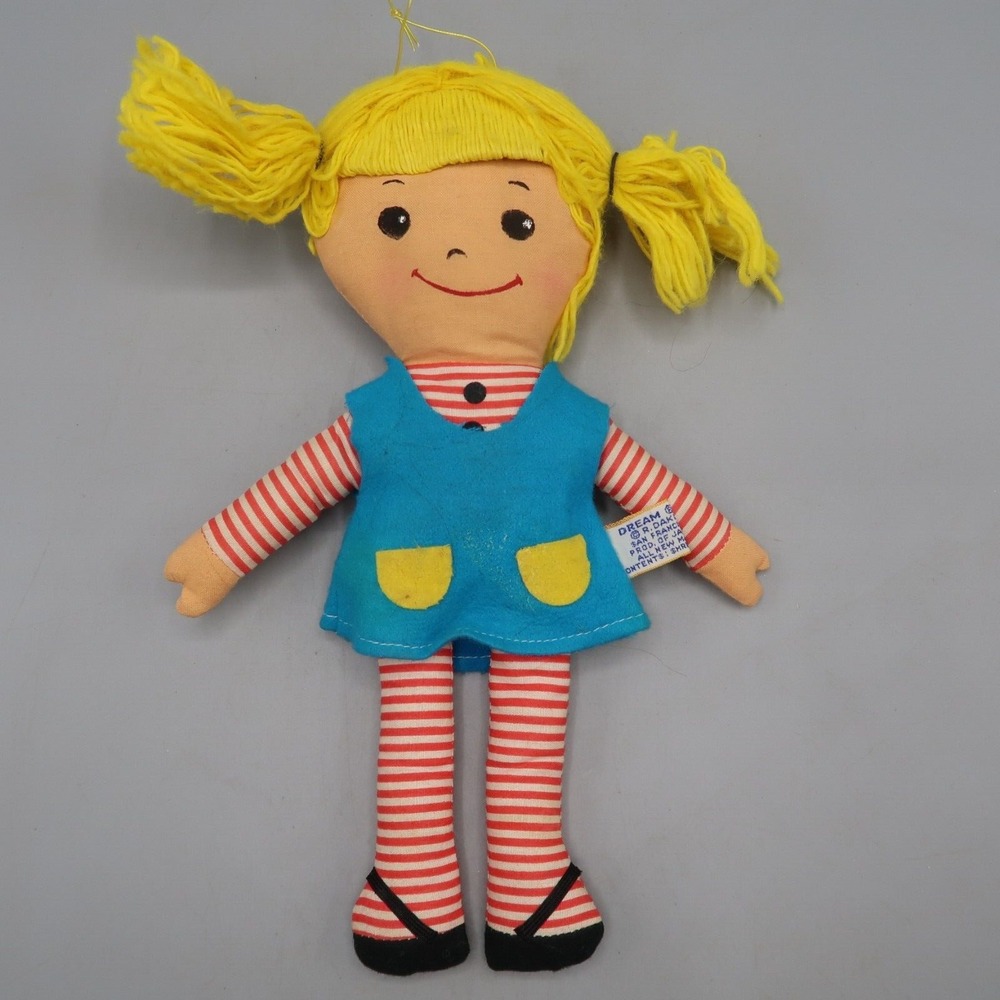 R.Dakin Dream Dolls Happy Sad 2 sided Blond Girl Doll vintage 70s Toy 10"